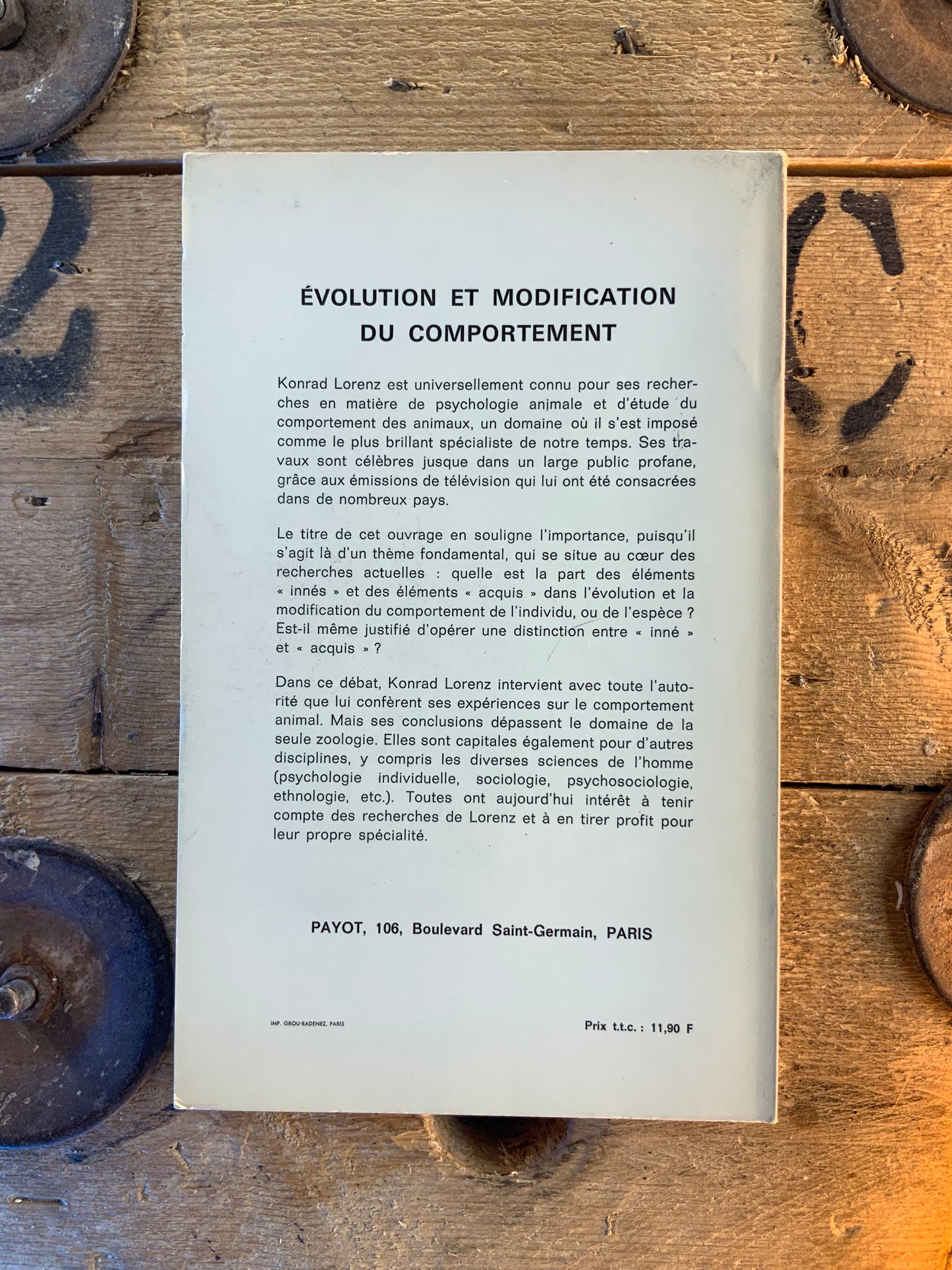 Évolution et modification du comportement : l’inné et l’acquis - Konrad Lorenz