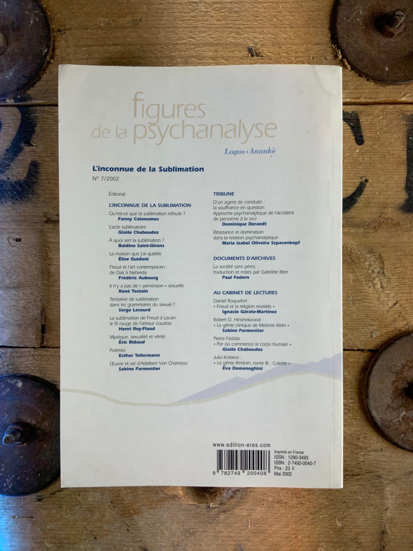 Figures de la psychanalyse : L’inconnue de la sublimation