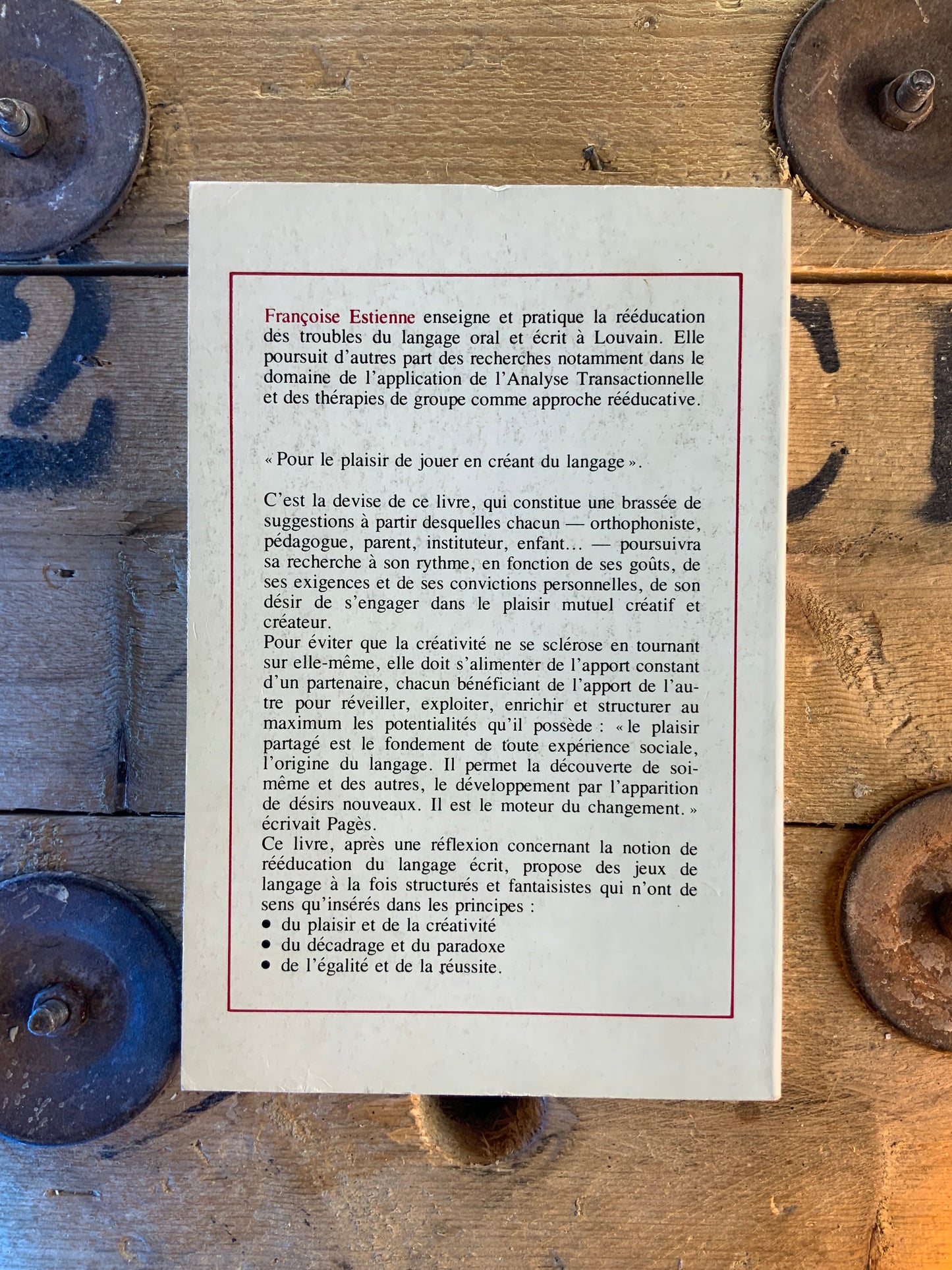 Plaisir et Langage : jeux du langage - Françoise Estienne