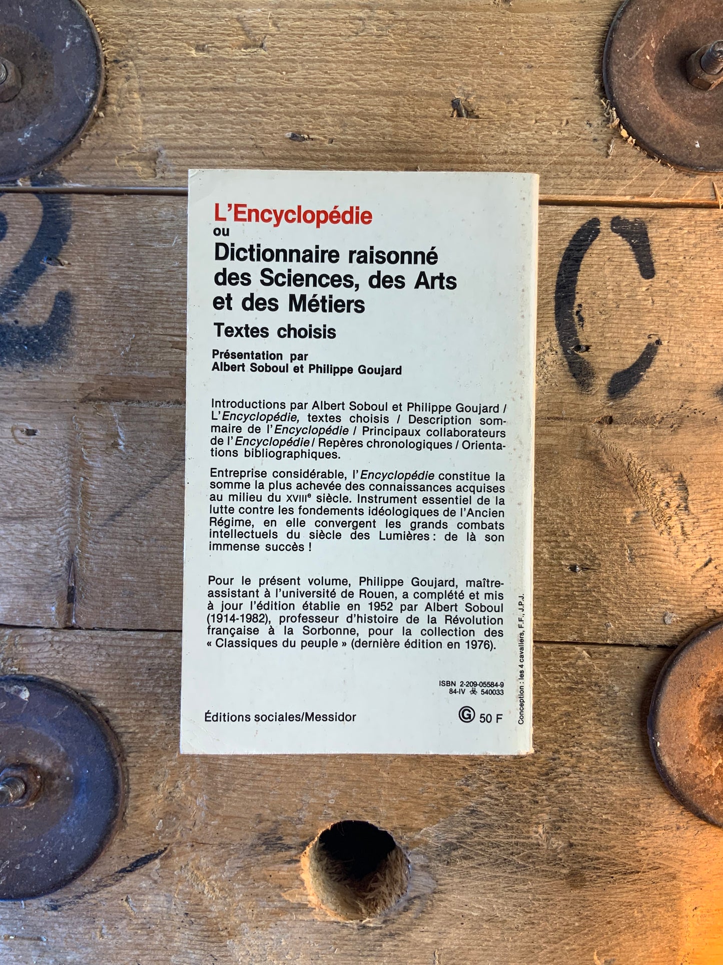L’Encyclopédie ou Dictionnaire raisonné des sciences, des arts et des métiers
