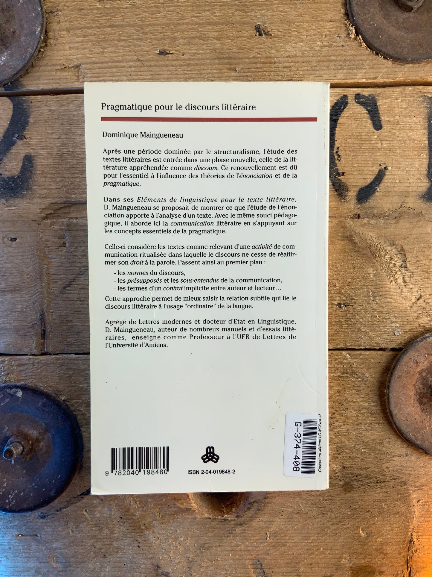 Pragmatique pour le discours littéraire - Dominique Maingueneau