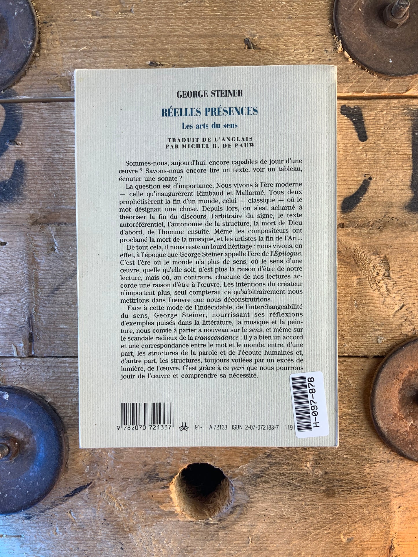 Réelles présences : les arts du sens - George Steiner