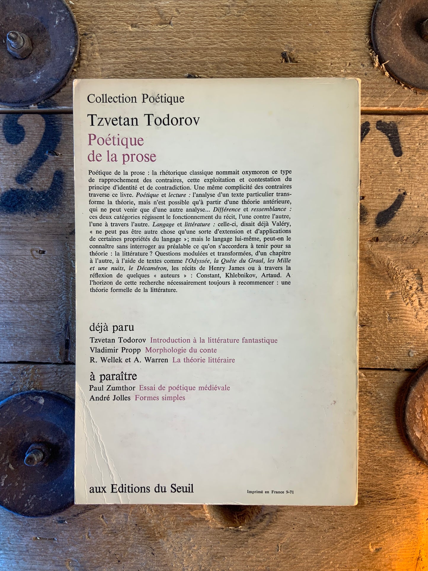 Poétique : revue de théorie et d’analyse littéraire 7 - 1971