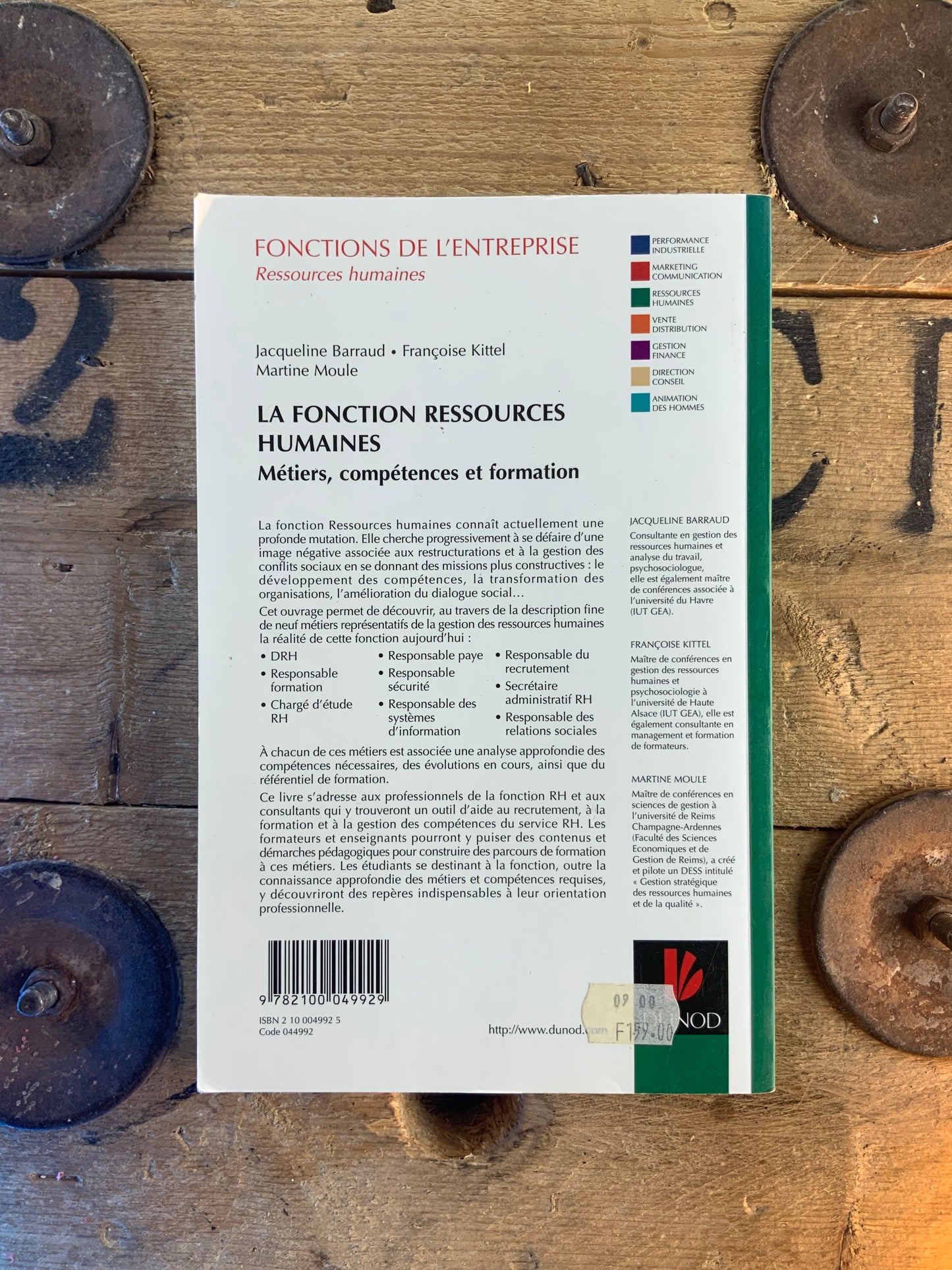 La fonction ressources humaines : métiers, compétences et formation - J. Barraud, F. Kittel, M. Moule