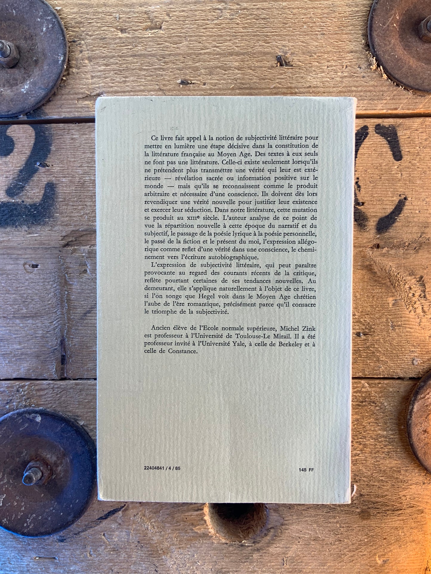 La subjectivité littéraire - Michel Zink