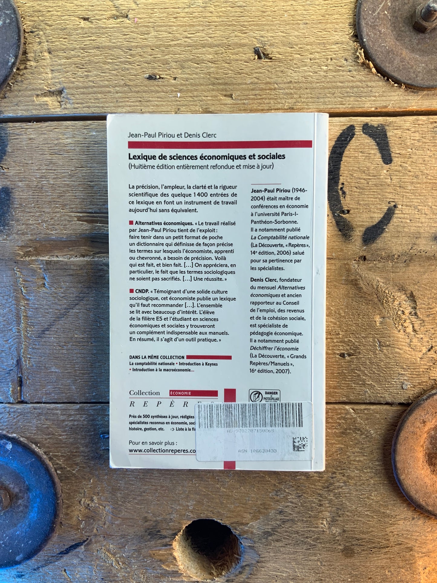 Lexique de sciences économiques et sociales - Jean-Paul Piriou et Denis Clerc