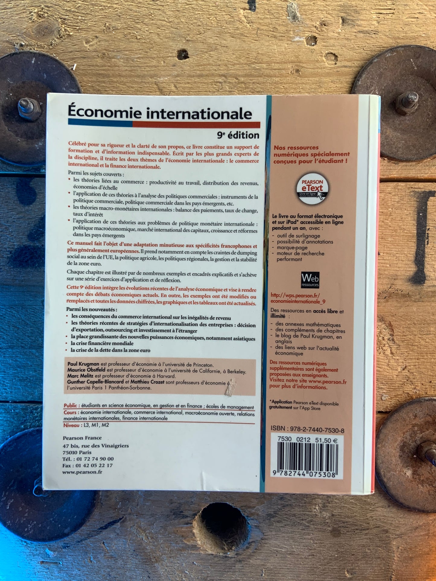 Économie internationale : Paul Krugman , Maurice Obstfeld , Marc Melitz