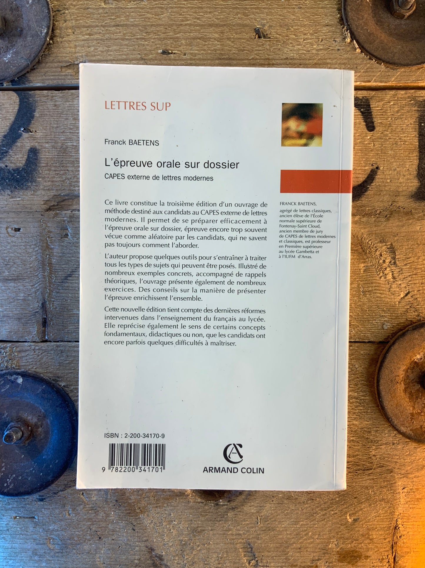 L’épreuve orale sur le dossier : CAPES externes et lettres modernes - Franck Baetens