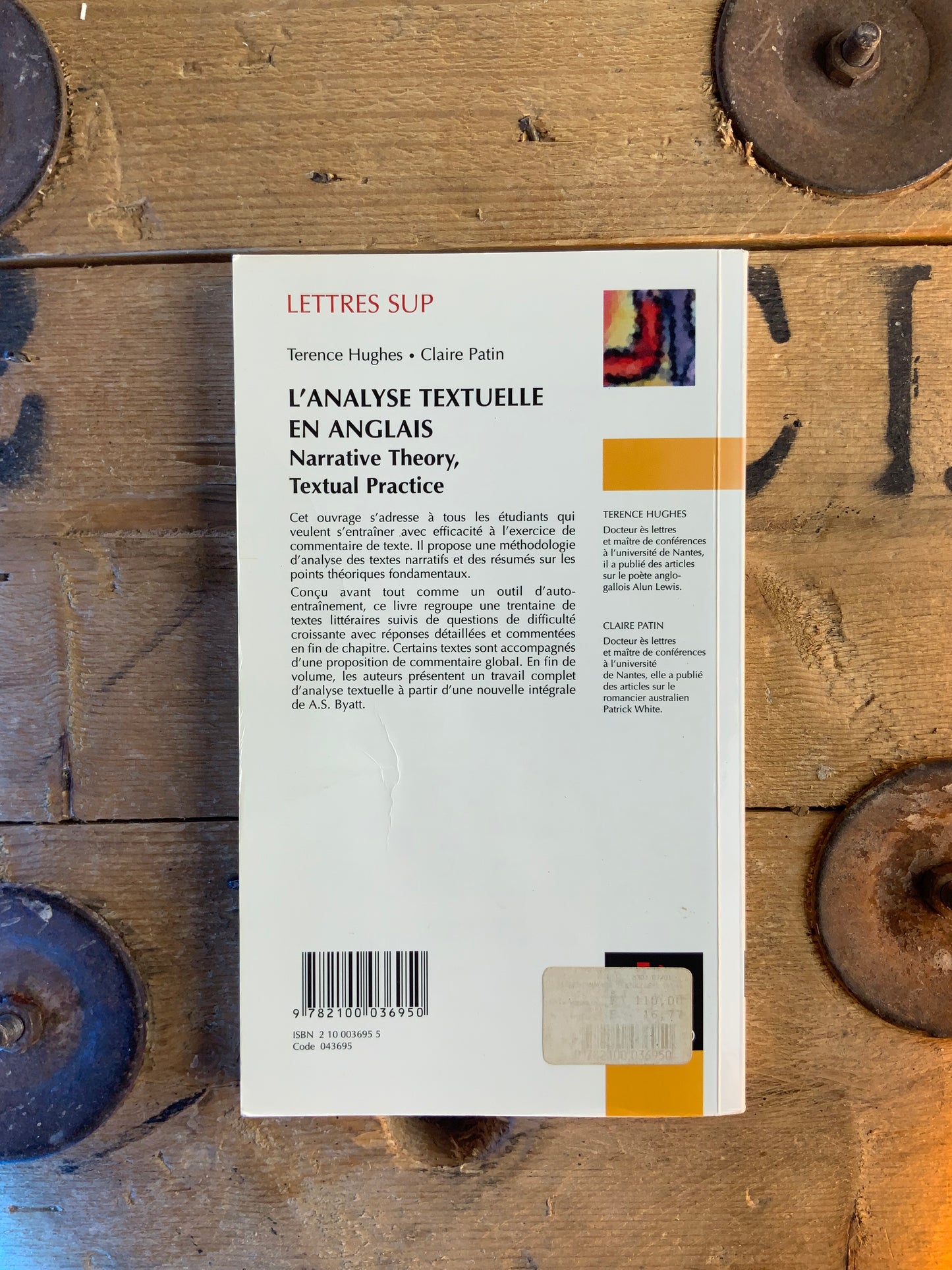 L’analyse textuelle en anglais : narrative theory, textual practice - Terence Hughes et Claire Patin