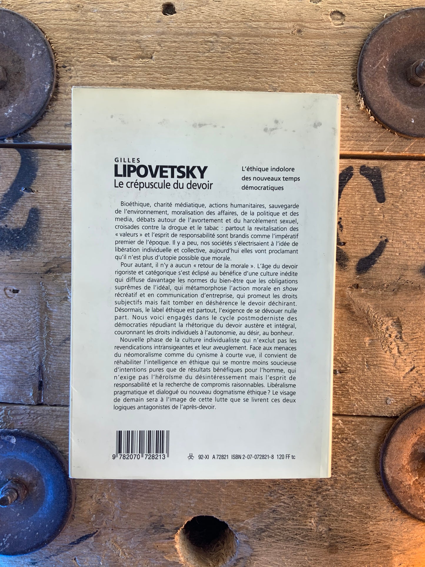 Le crépuscule du devoir : l’éthique indolore des nouveaux temps démocratiques - Gilles Lipovetsky