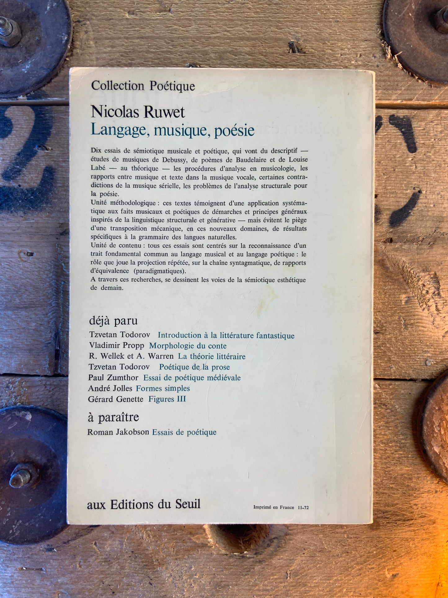 Poétique : revue de théorie et d’analyse littéraire 12 - 1972