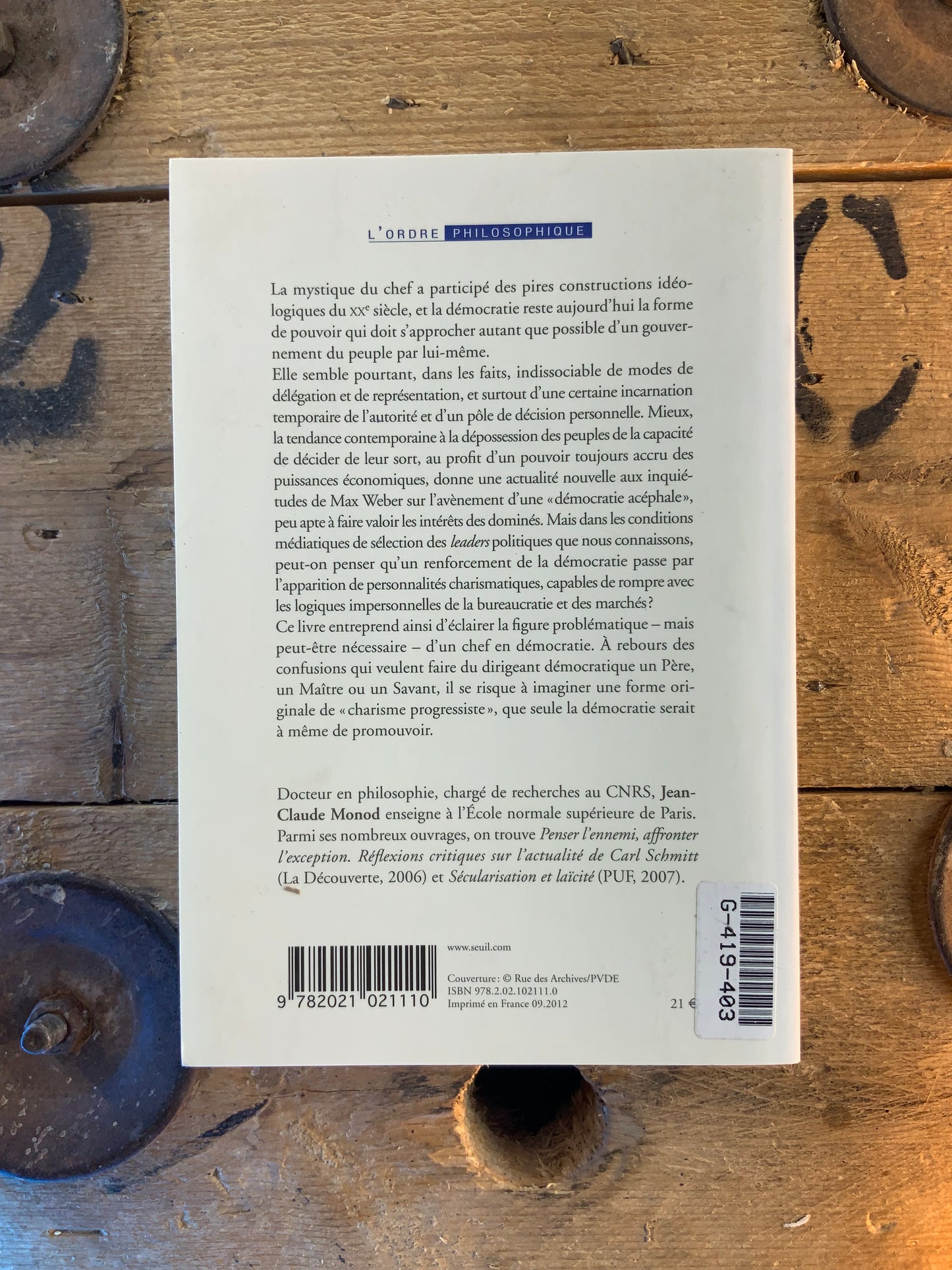 Qu’est-ce qu’un chef en démocratie - Jean-Claude Monod