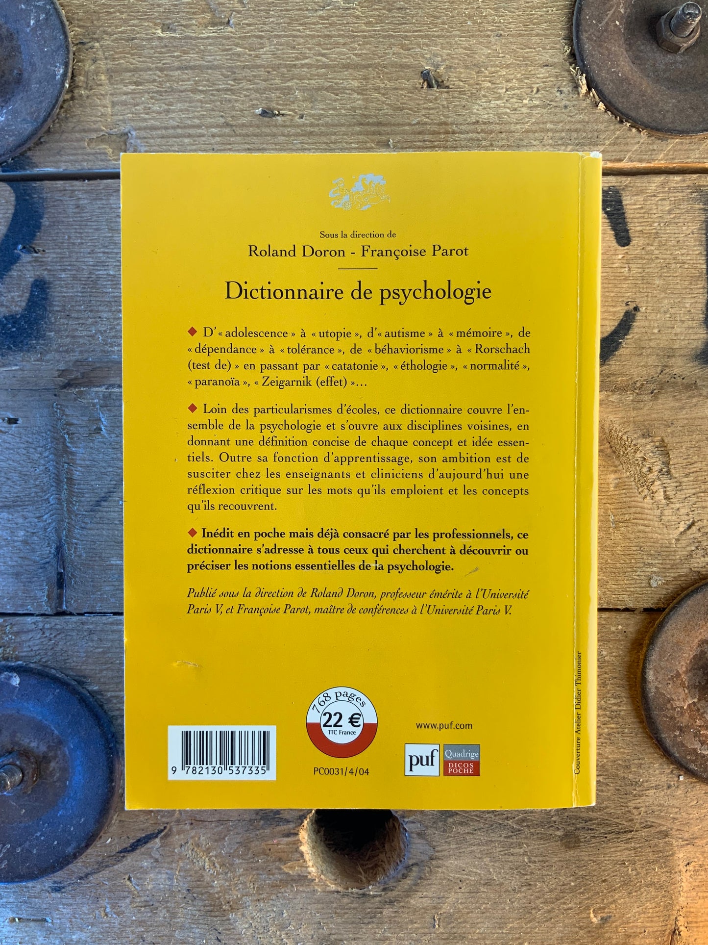 Dictionnaire de psychologie - Roland Doron et Françoise Parot