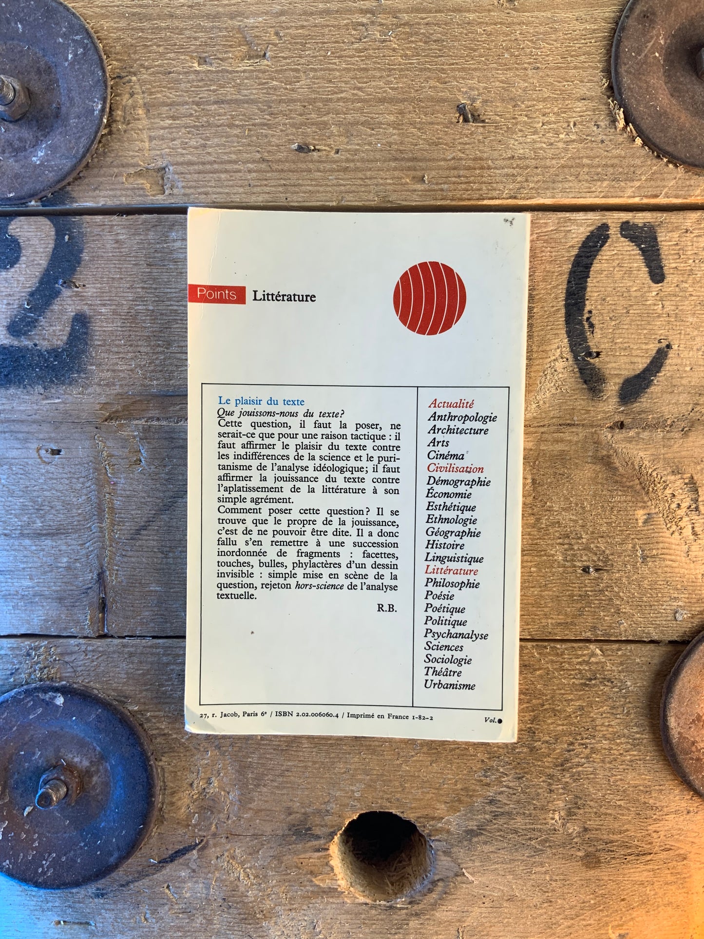 Le plaisir du texte - Roland Barthes