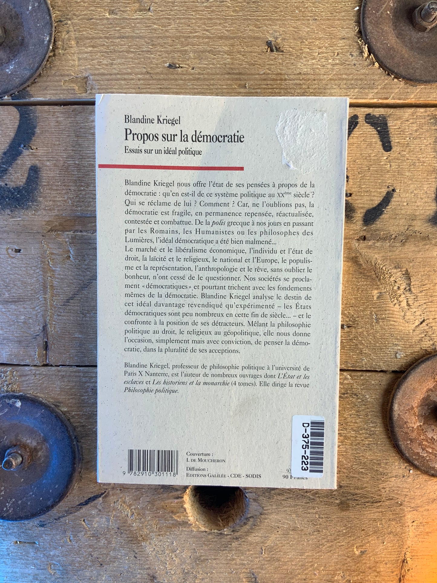 Propos sur la démocratie : essai sur un idéal politique -Blandie Kriegel