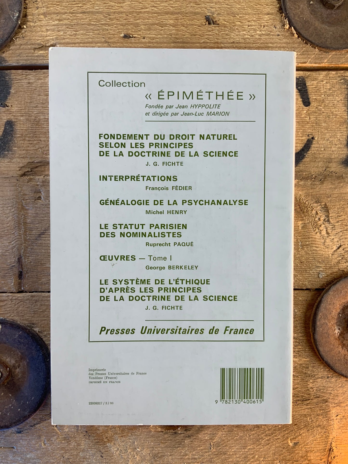 Les Études Philosophiques : Spinoza . Octobre-Decembre-1987