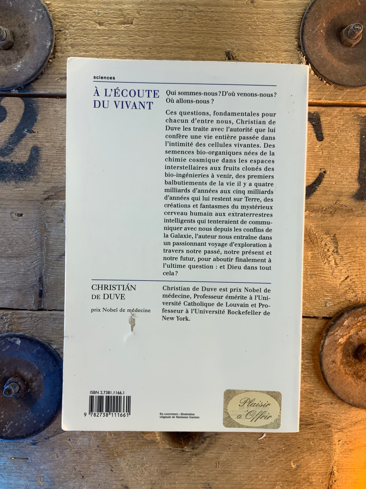 À l’écoute du vivant - Christian De Duve