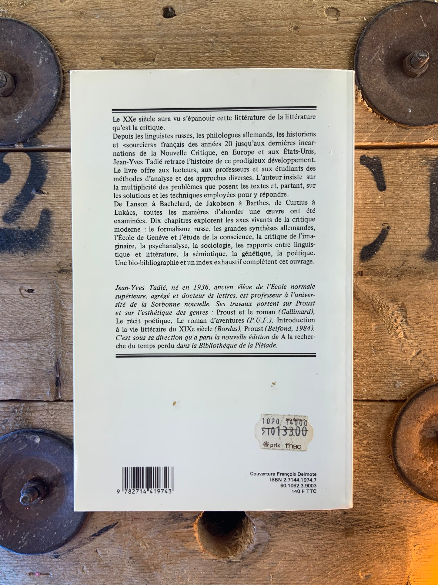 La critique littéraire au XXe siècle - Jean-Yves Tadié