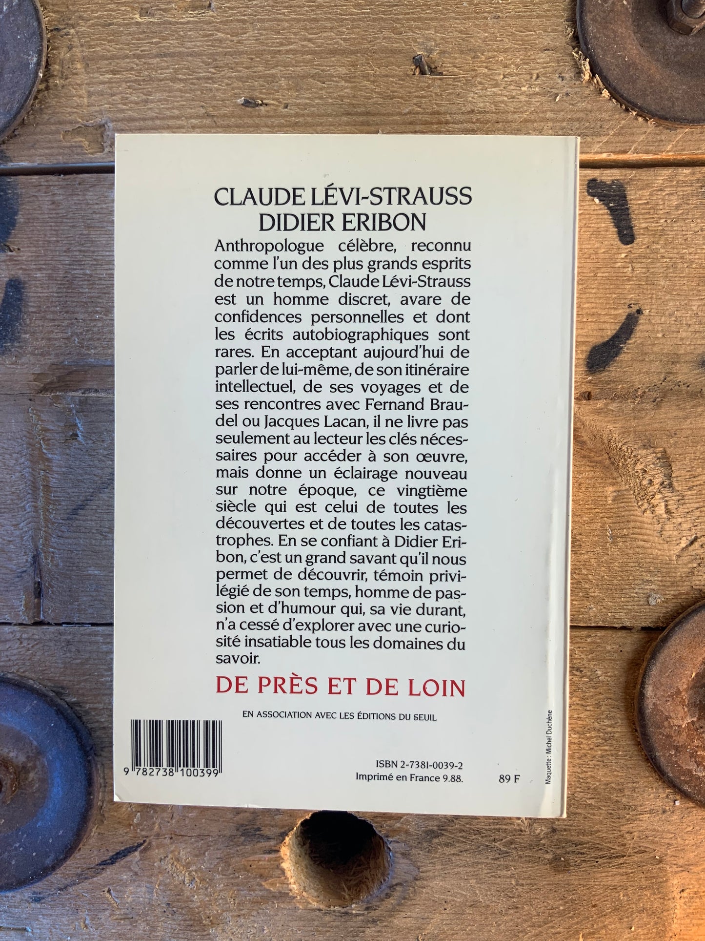 De près et de loin - Claude Lévi-Strauss et Didier Eribon
