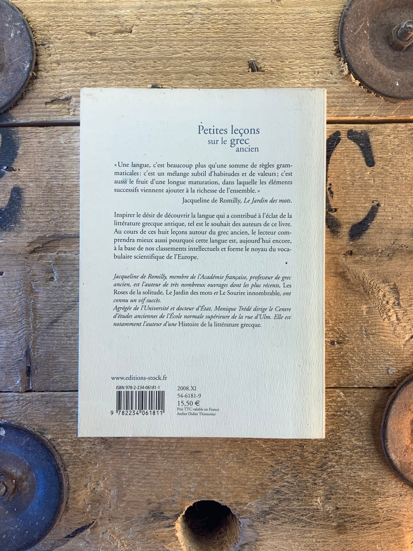 Petites leçons sur le grec ancien - Jacqueline de Romilly et Monique Trédé
