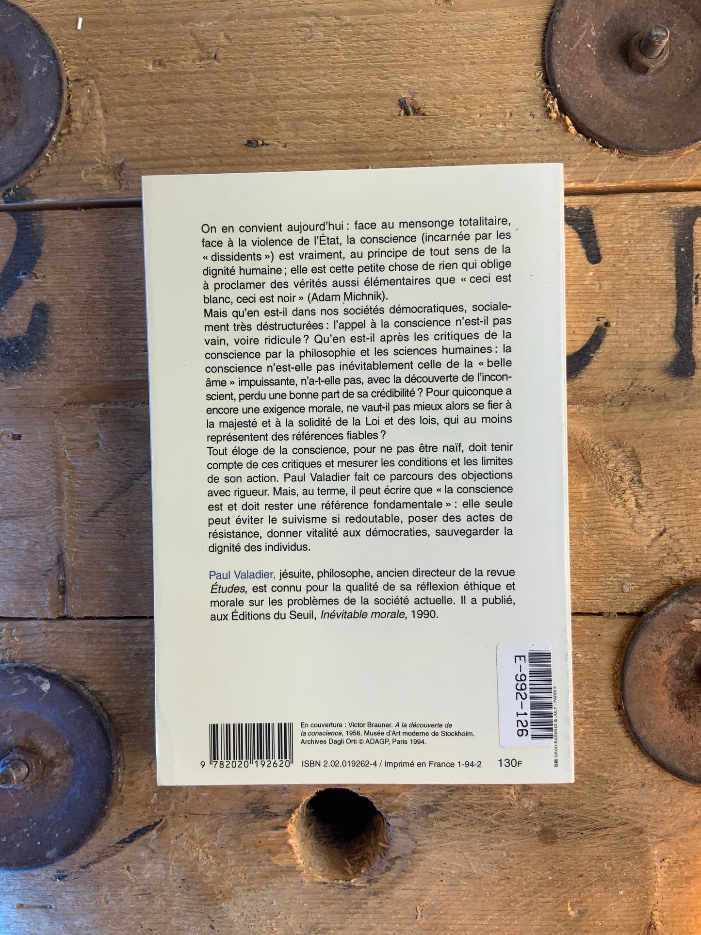 Éloge de la conscience - Paul Valadier