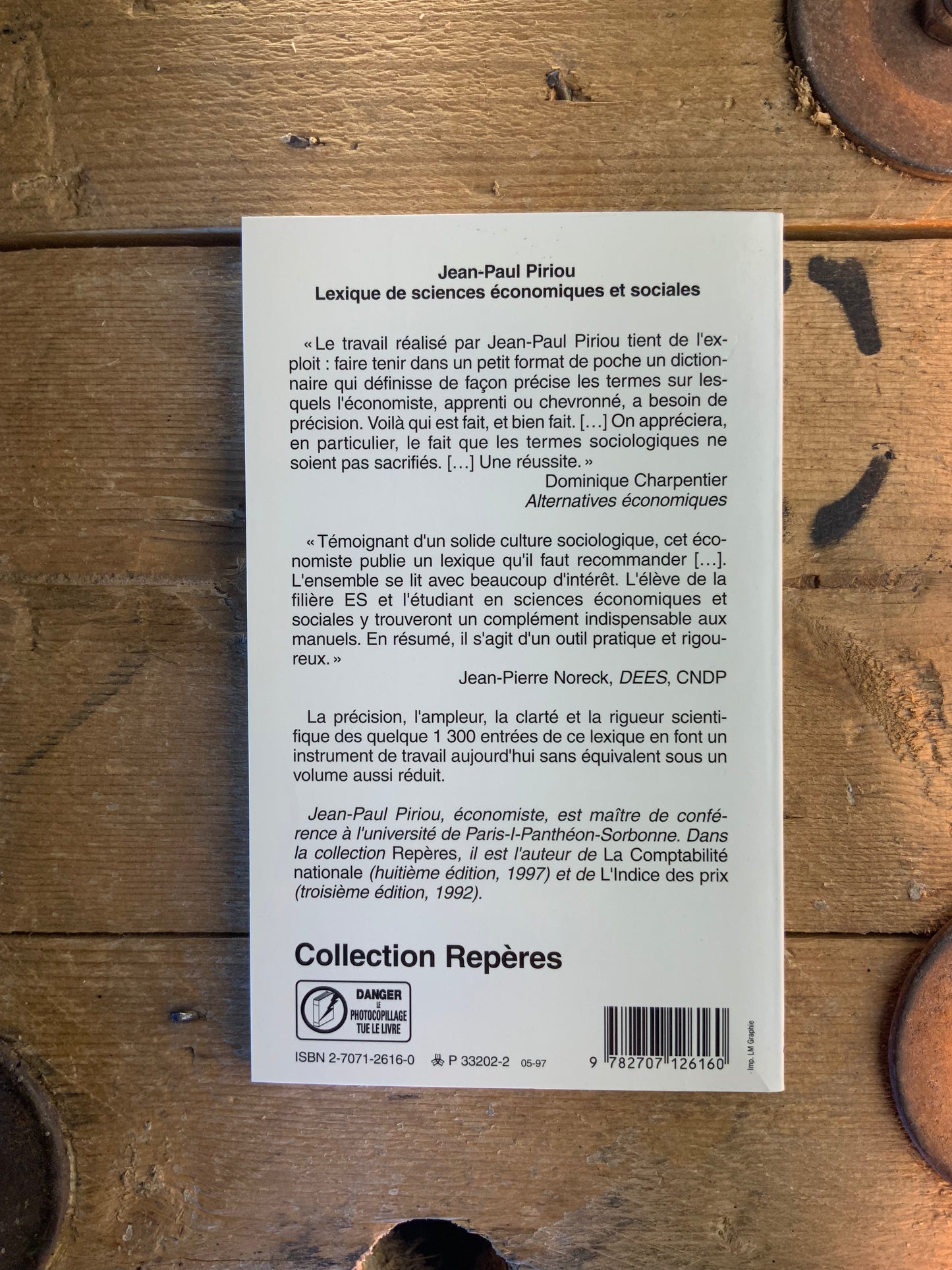 Lexique de sciences humaines et sociales - Jean-Paul Piriou