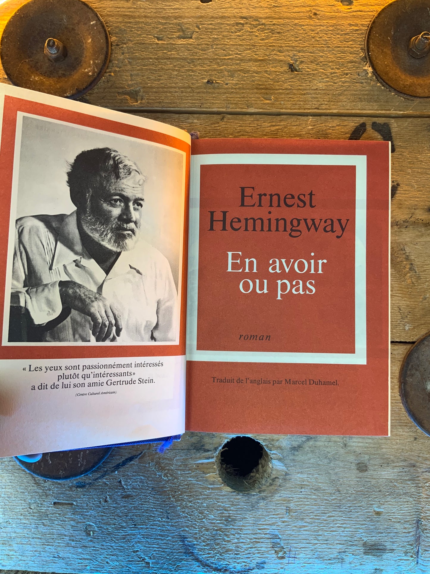 En avoir ou pas , Ernest Hemingway