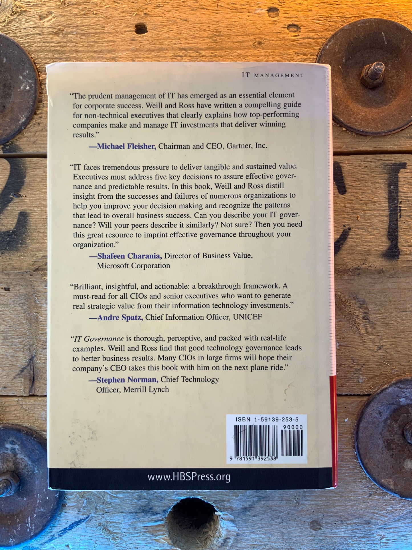 IT governance , Peter Weill and Jeane W. Rosse