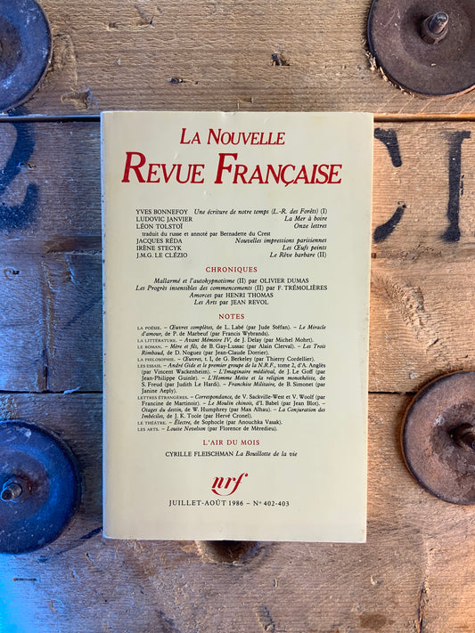 N.R.F numéro 402-403 [ La Nouvelle Revue Française ]