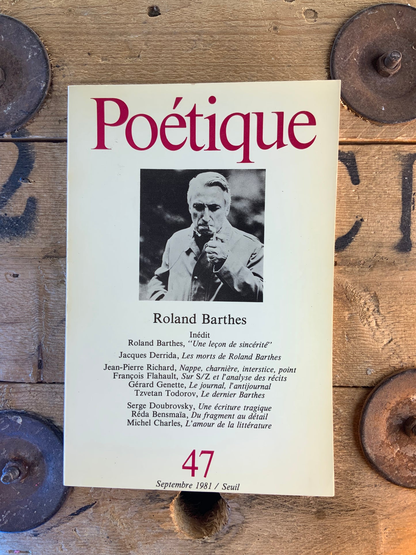 Roland Barthes [ Revue Poétique ] - Septembre 1981 - n° 47