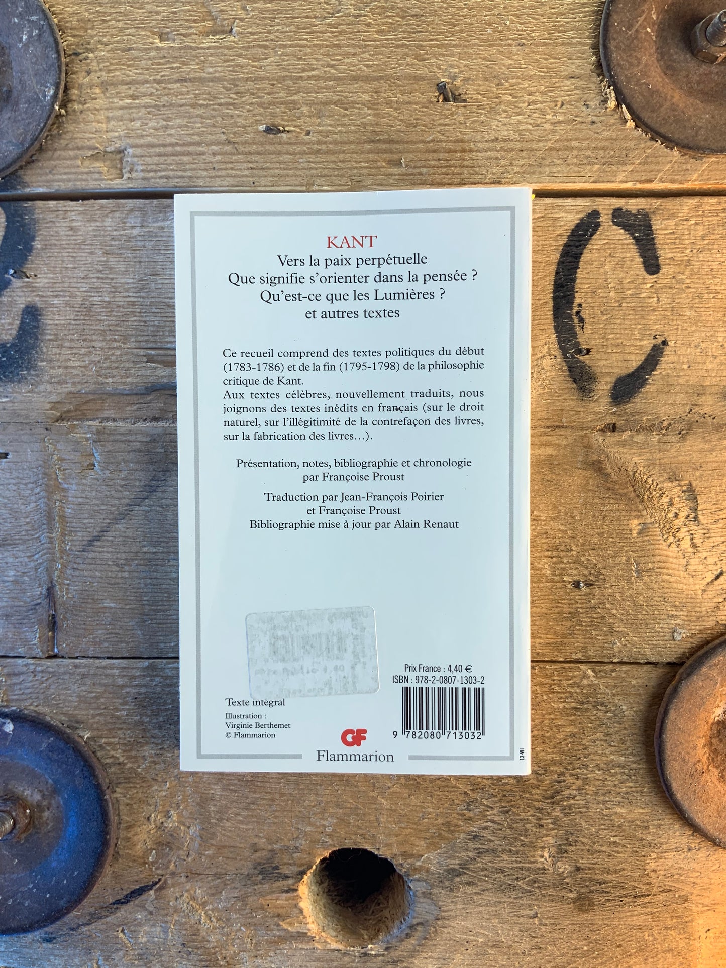 Vers la paix perpétuelle . Que signifie s’orienter dans la pensée ? . Qu’est-ce que les lumières ? - Emmanuel Kant