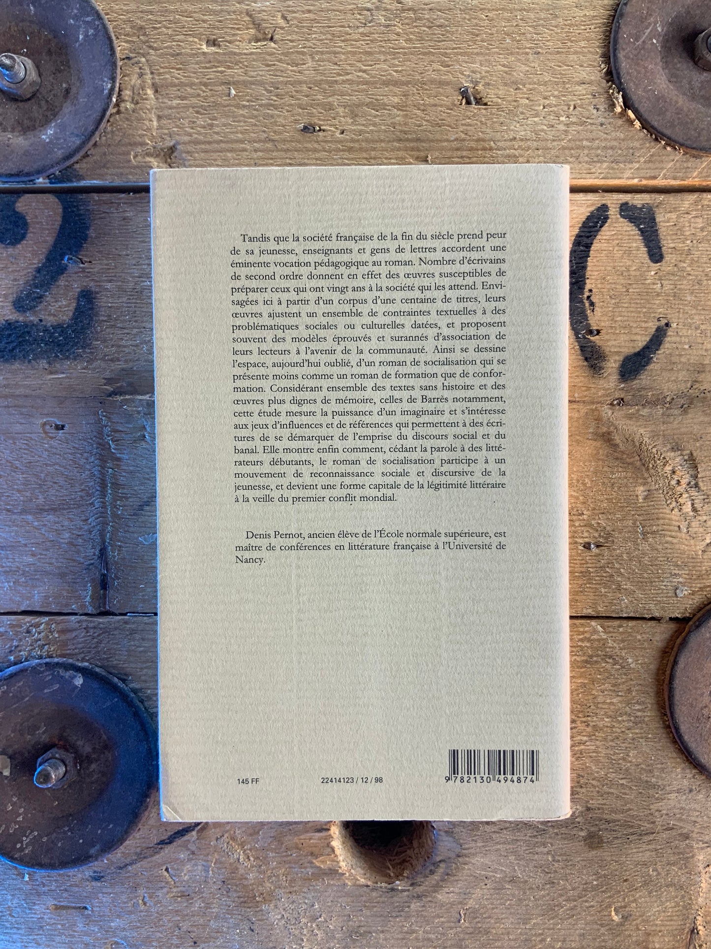 Le roman de socialisation 1889-1914 - Denis Pernot