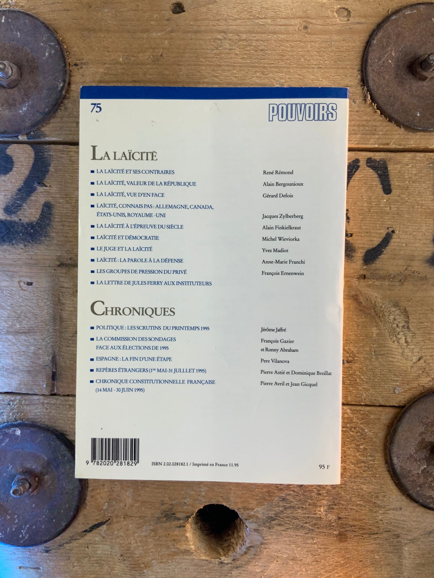La laïcité [ Pouvoirs n75 ]