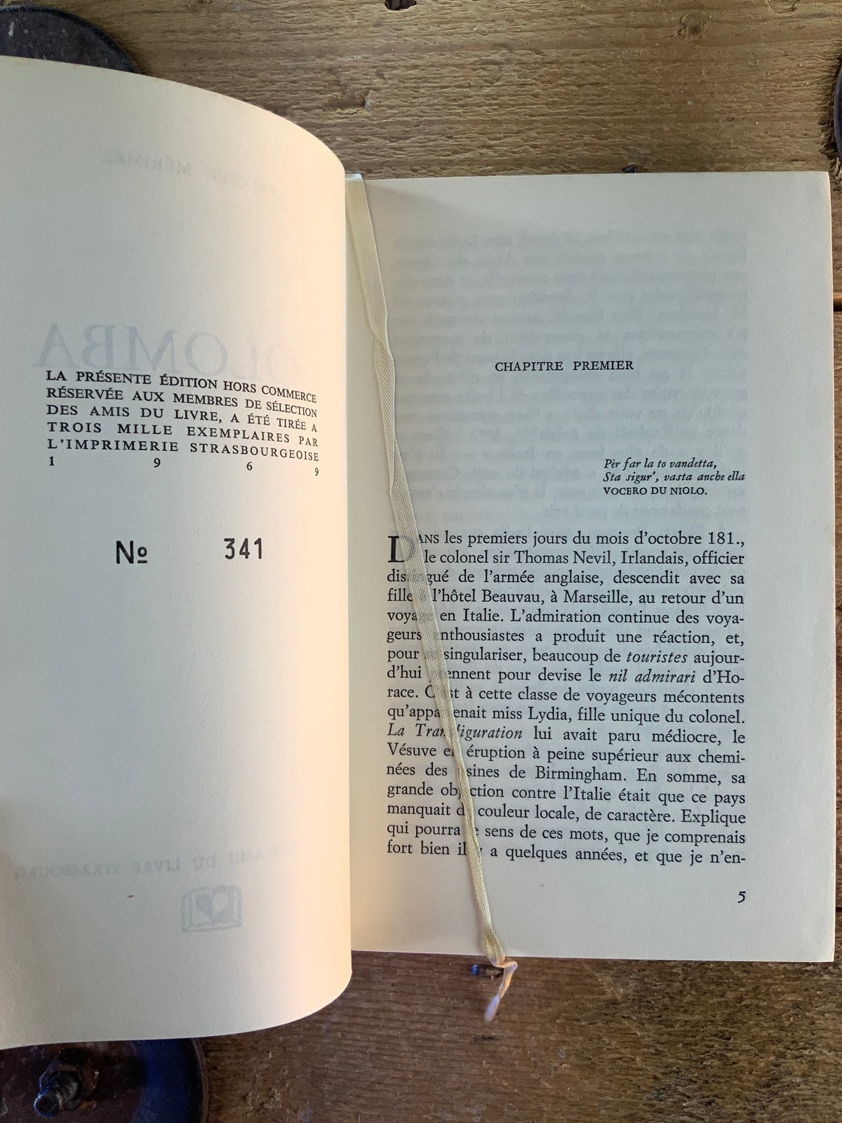 Colomba - Prosper Mérimée [ édition numérotée - Nº 341 ]