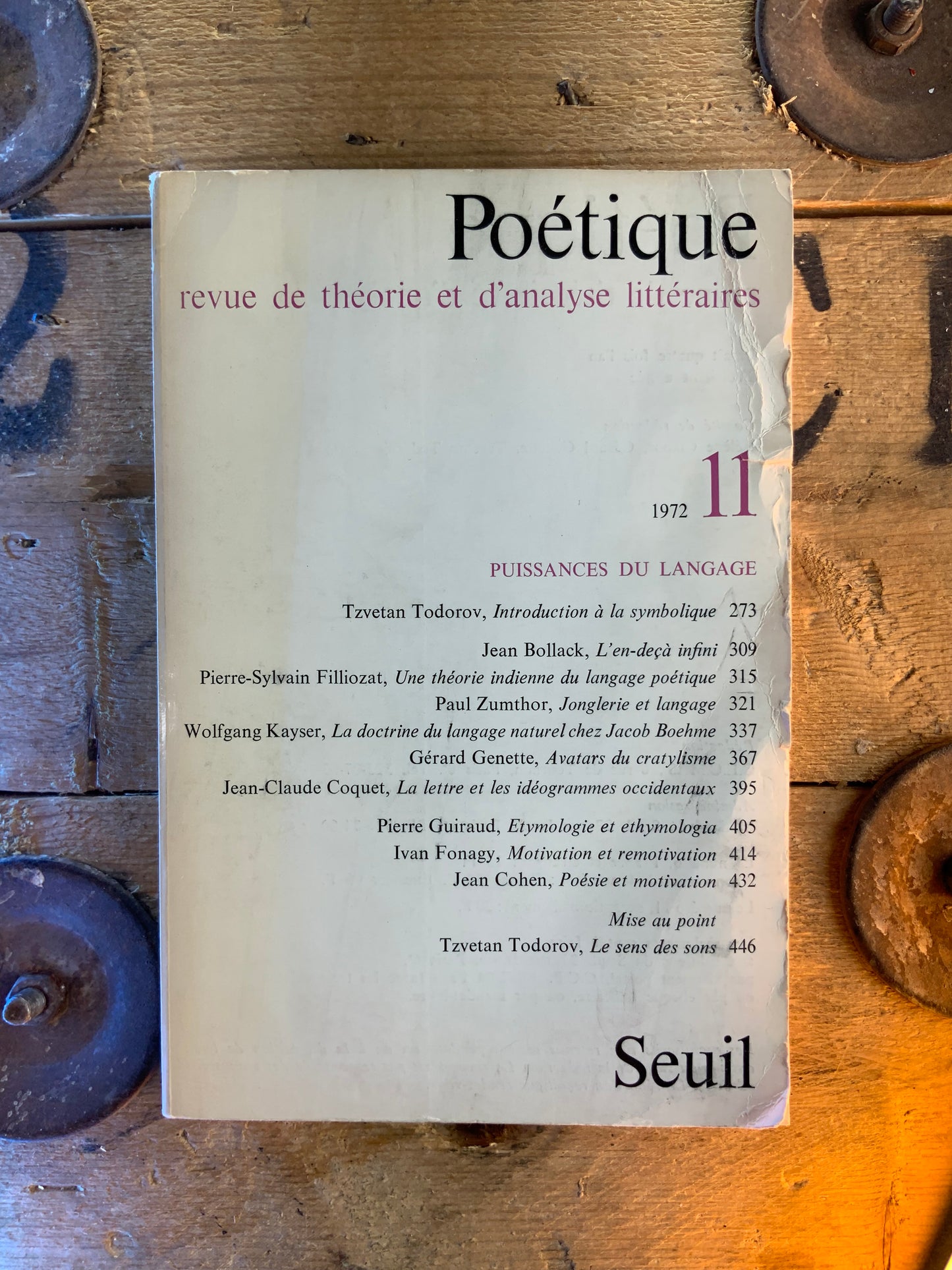 Poétique : revue de théorie et d’analyse littéraire 11 - 1972