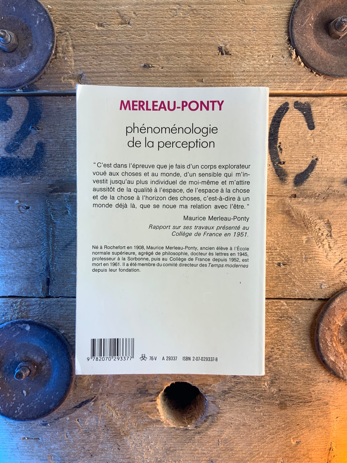 Phénoménologie de la perception - Maurice Merleau-Ponty