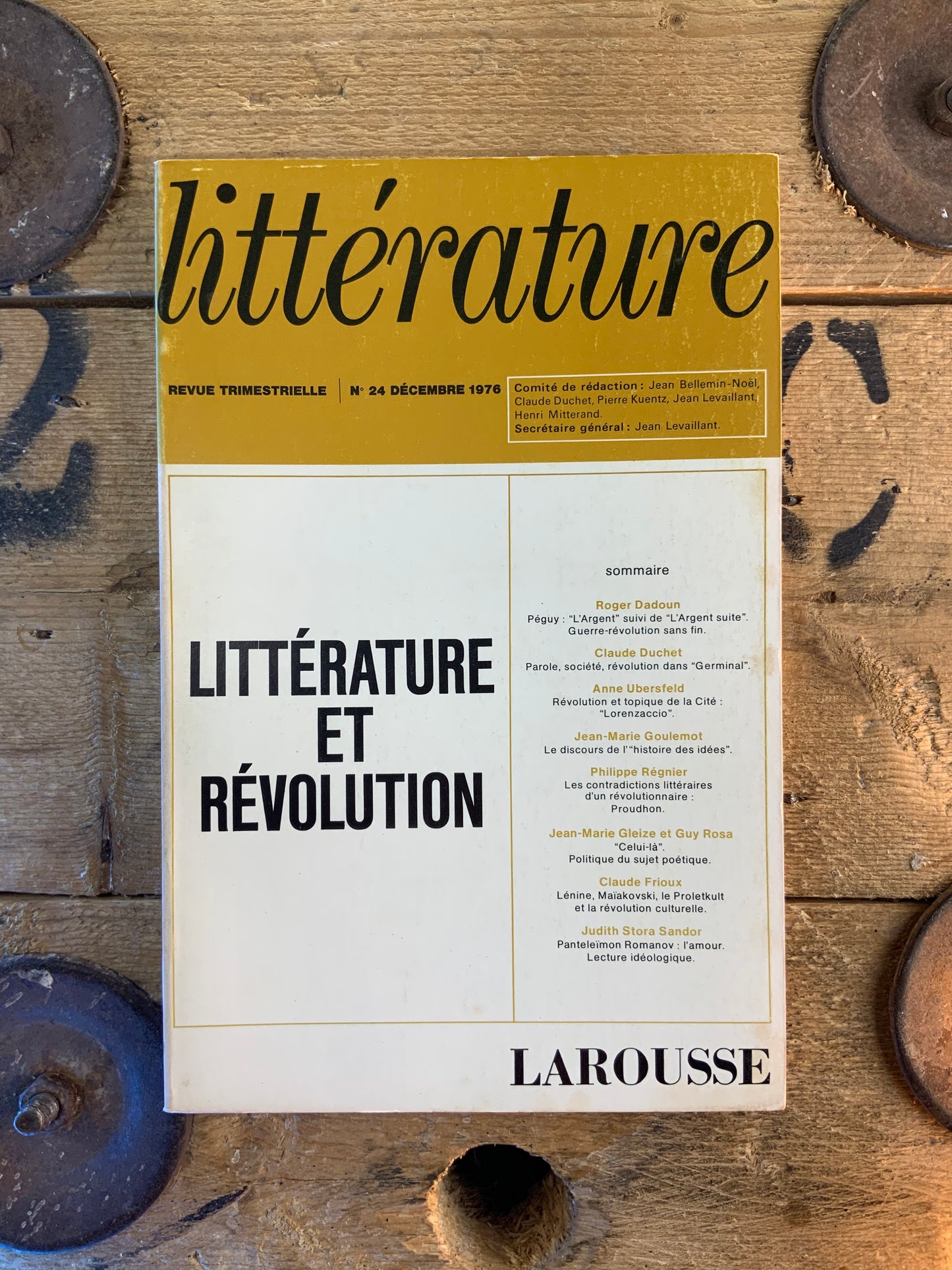Littérature et révolution [ Revue Littérature ] - Décembre 1976 - n° 24