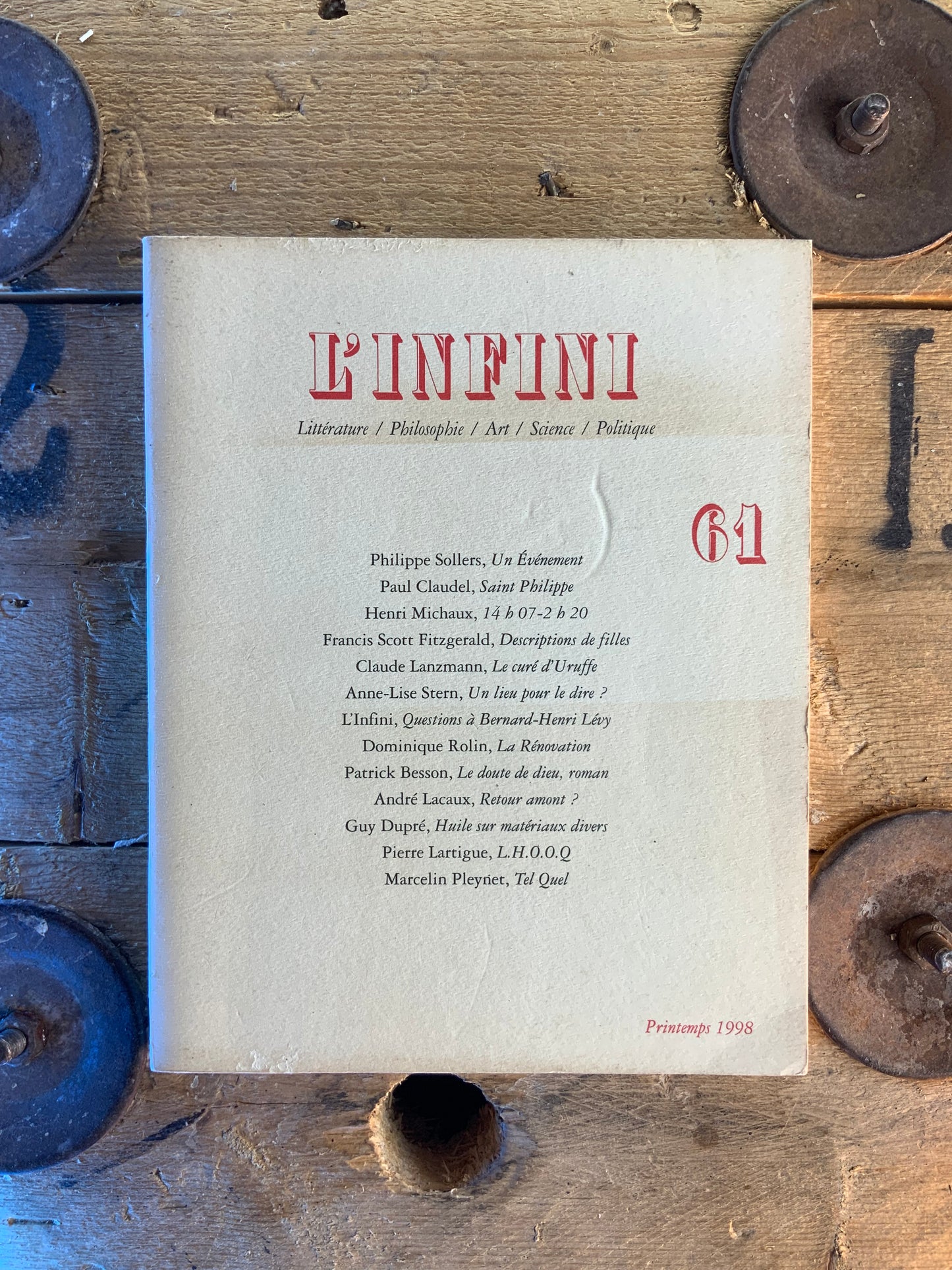 L’Infini numéro 61