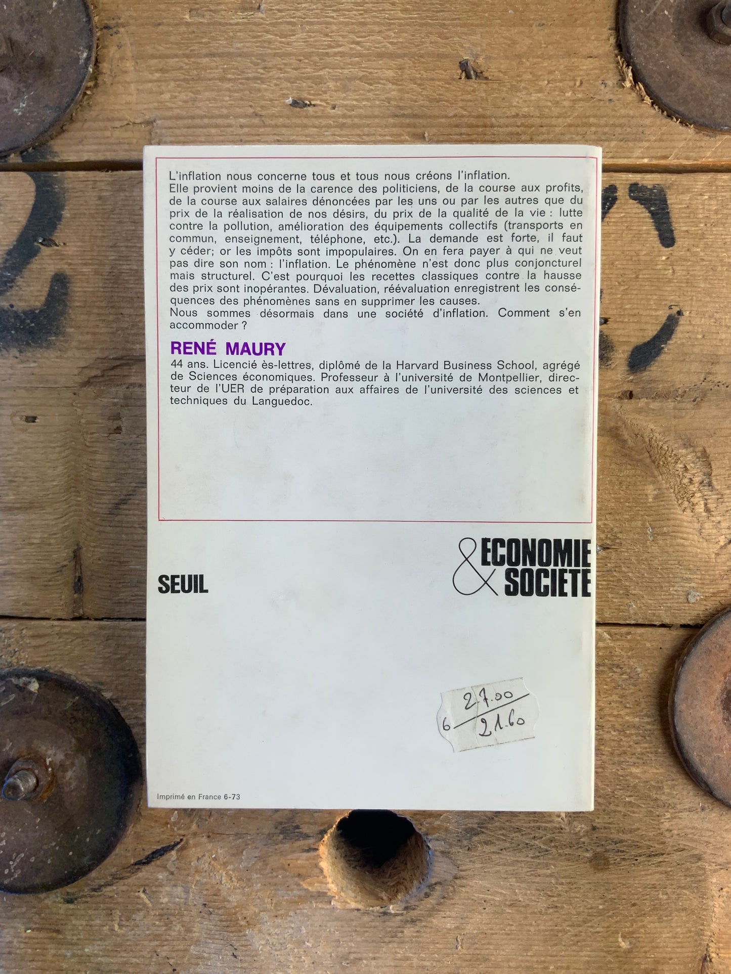 La société d’inflation - René Maury