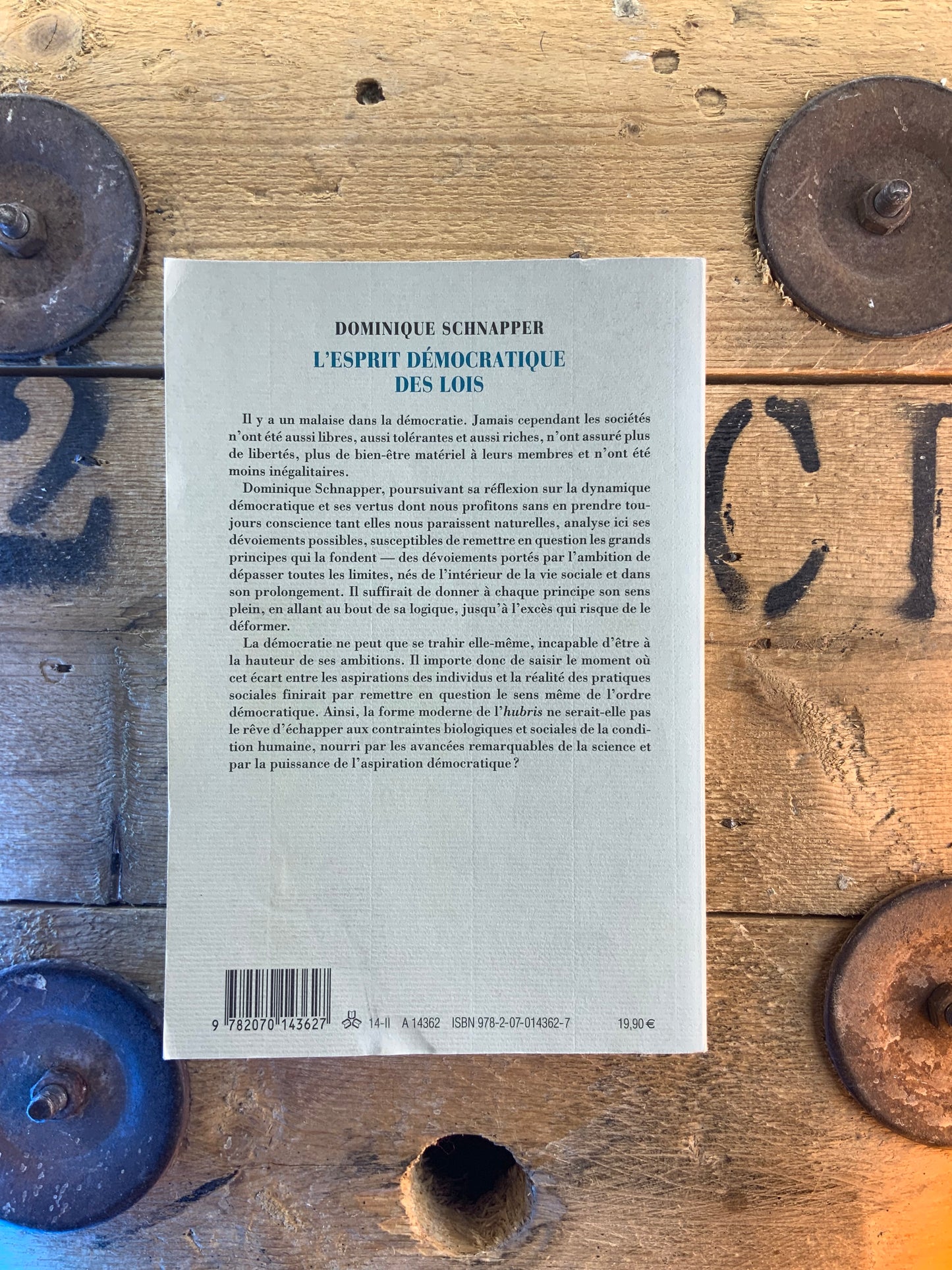 L’esprit démocratique des lois - Dominique Schnapper