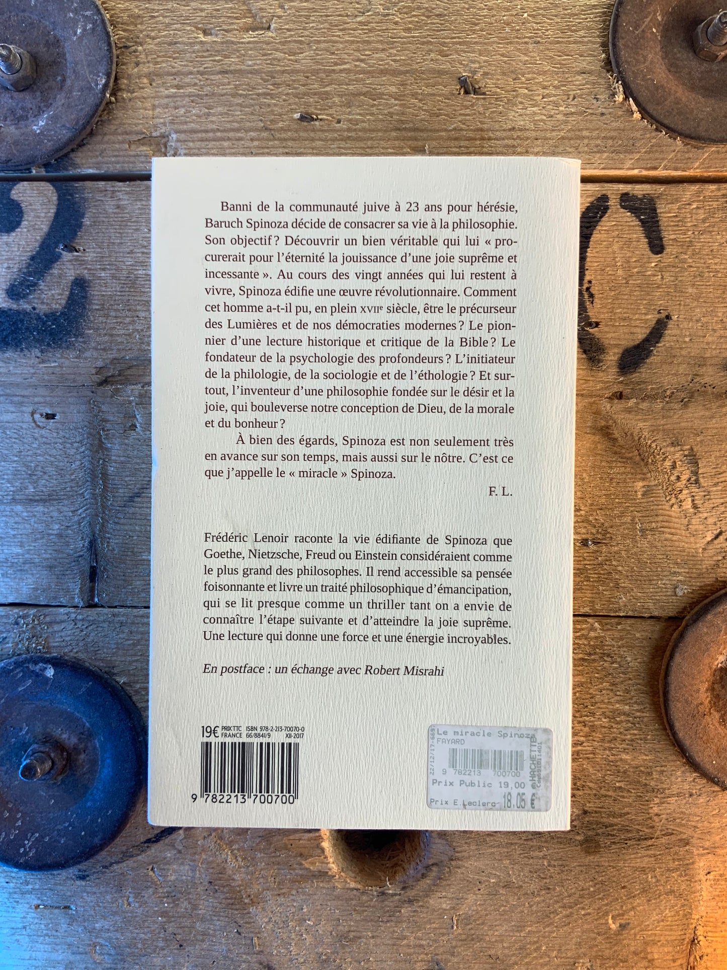 Le miracle Spinoza - Frédéric Lenoir