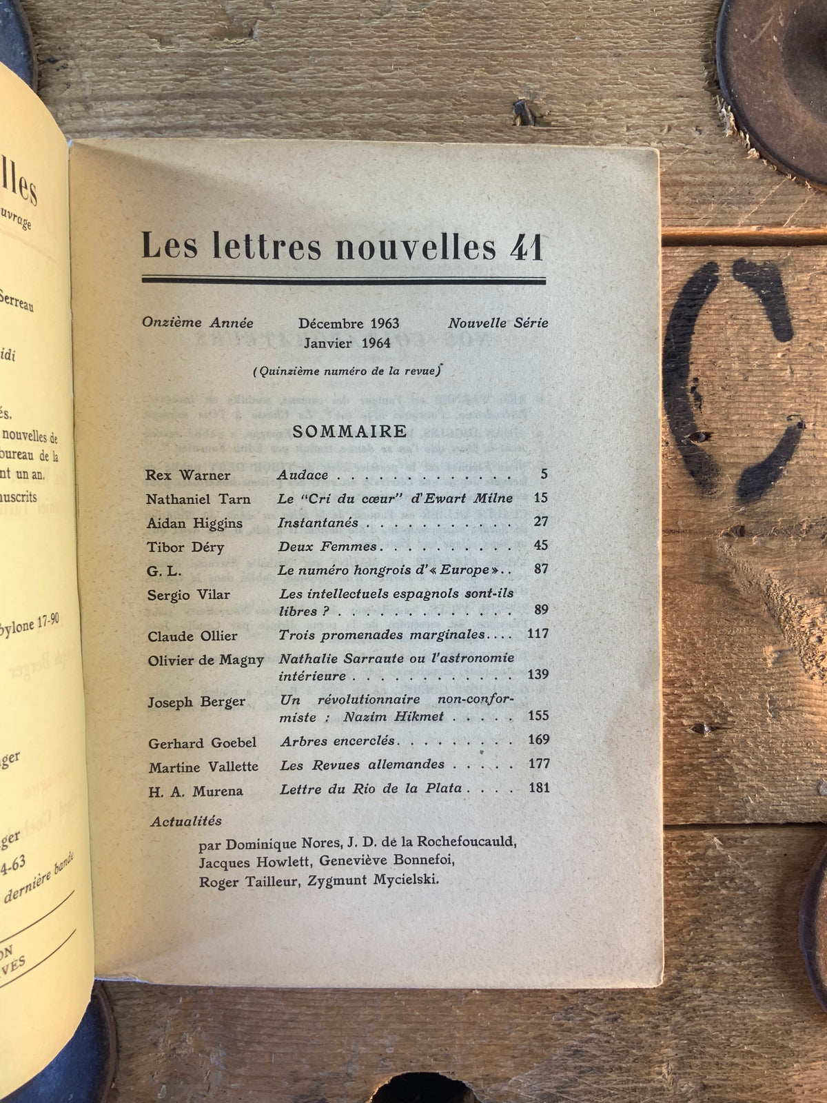Littérature internationale  [ Les lettres nouvelles ] - Décembre-Janvier 1963-1964 - n° 41