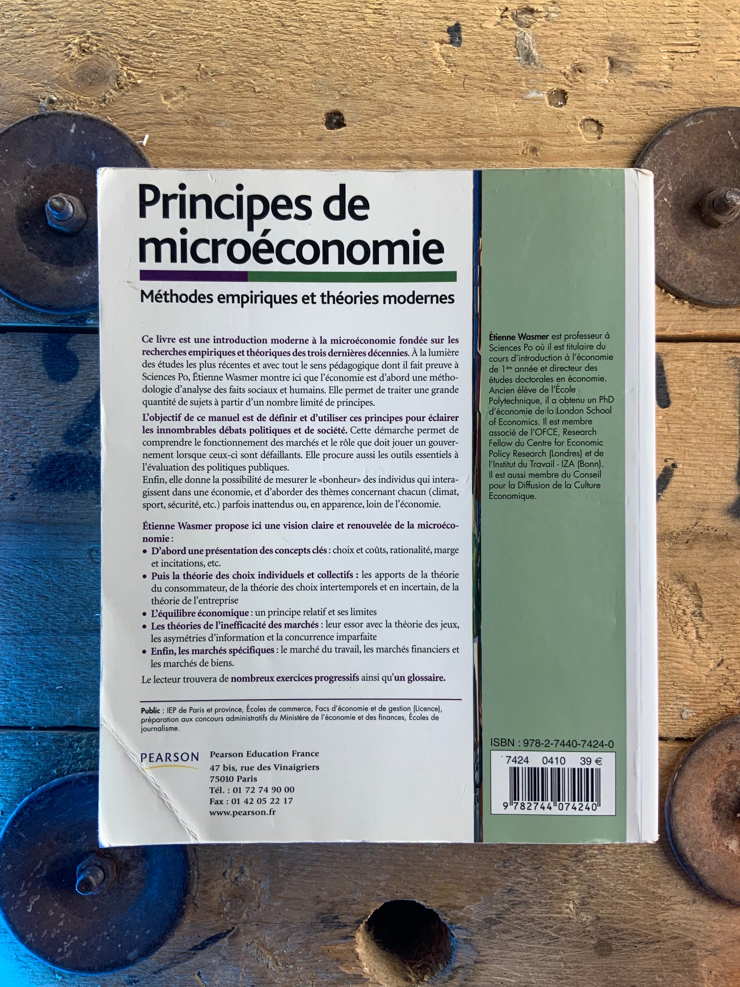 Principes de microéconomie : méthodes empiriques et théories modernes - Etienne Wasmer