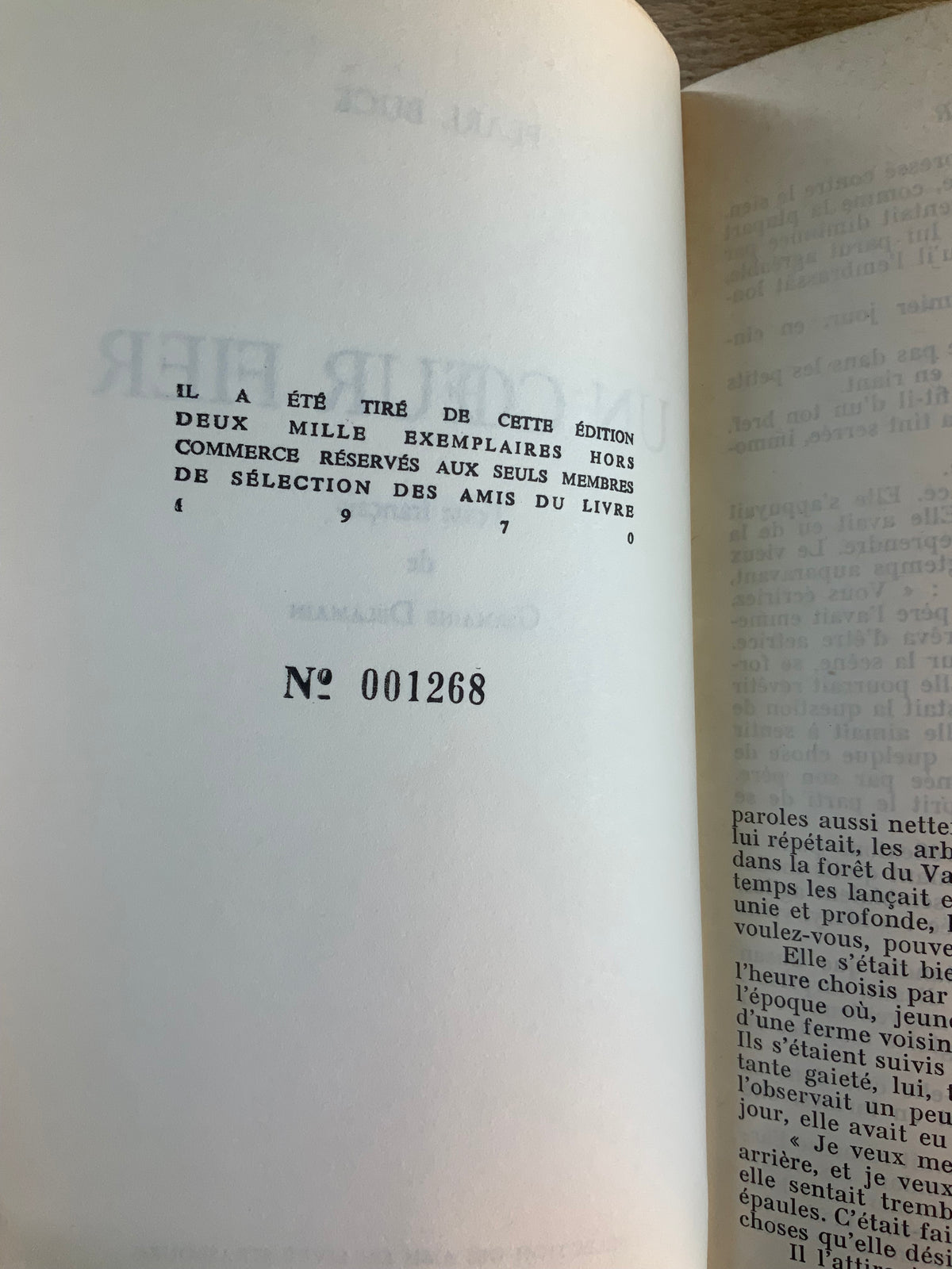 Un cœur fier - Pearl Buck [ édition numérotée - Nº 1268 ]