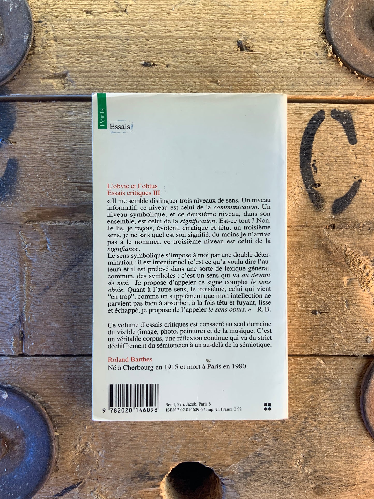 L’obvie et l’obtus - Roland Barthes