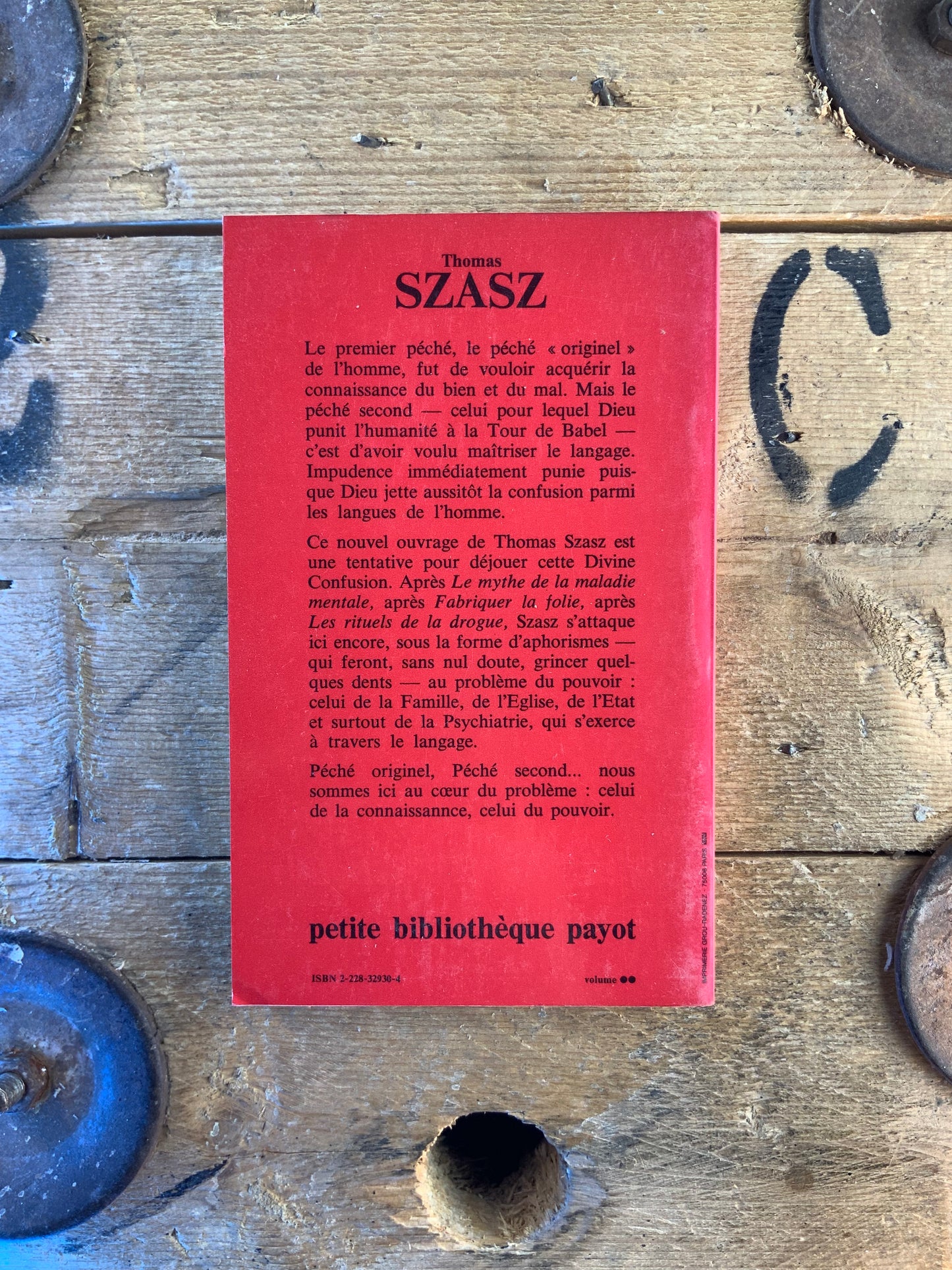 Le péché second - Thomas Szasz