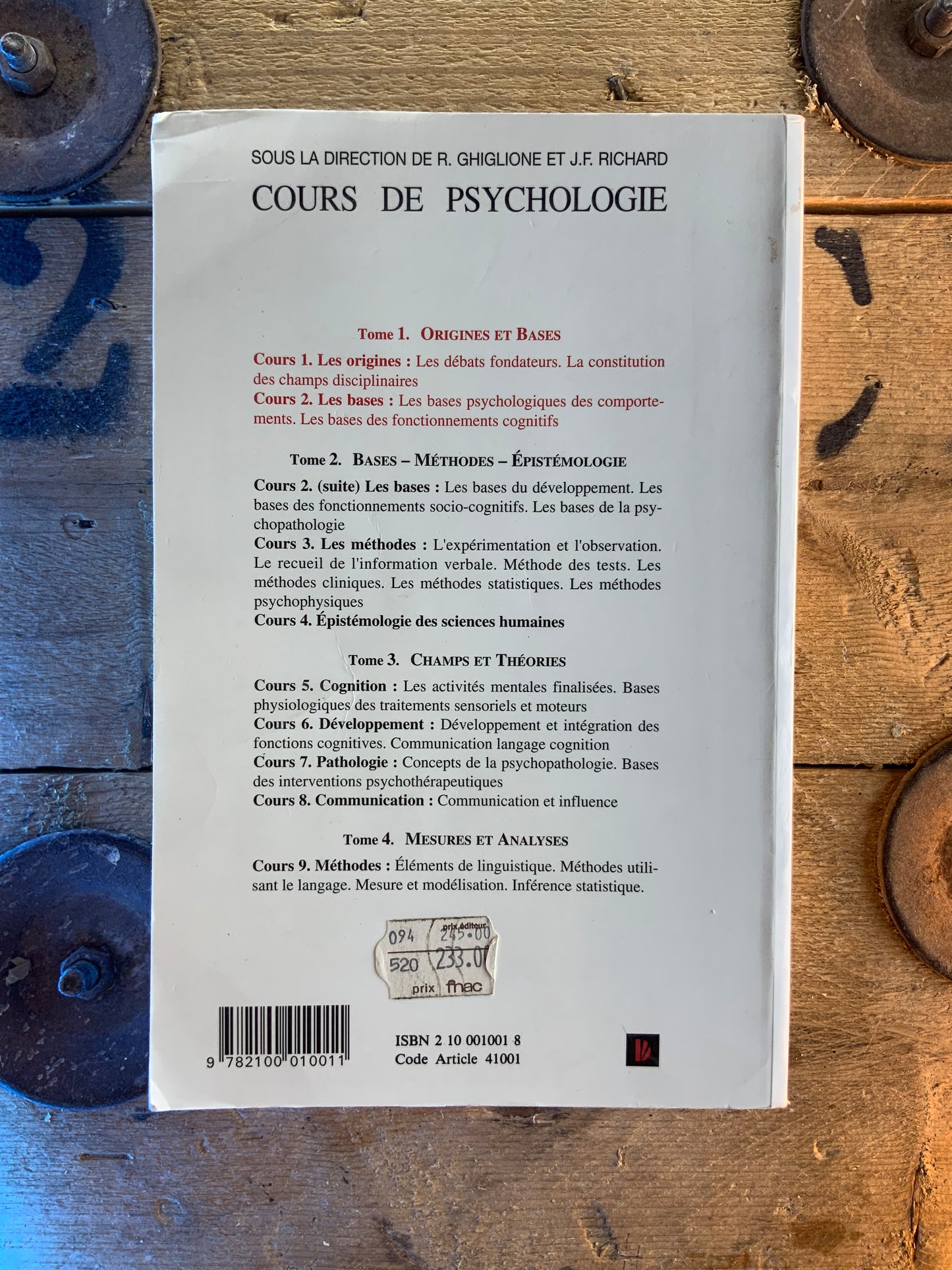 Cours de psychologie : Origines et bases