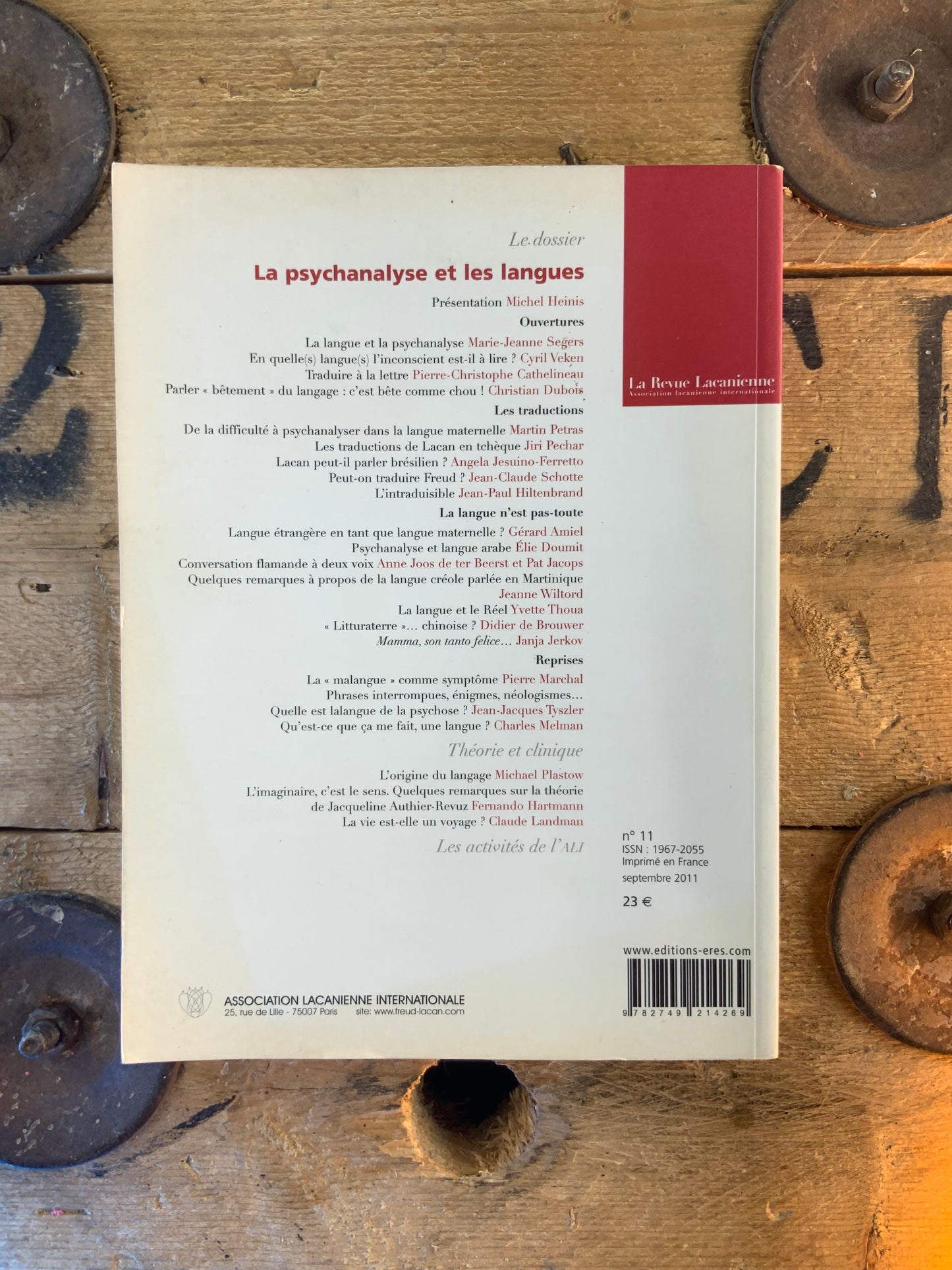 La psychanalyse et les langues [ La Revue Lacanienne ] - spectembre 2011 - n° 11