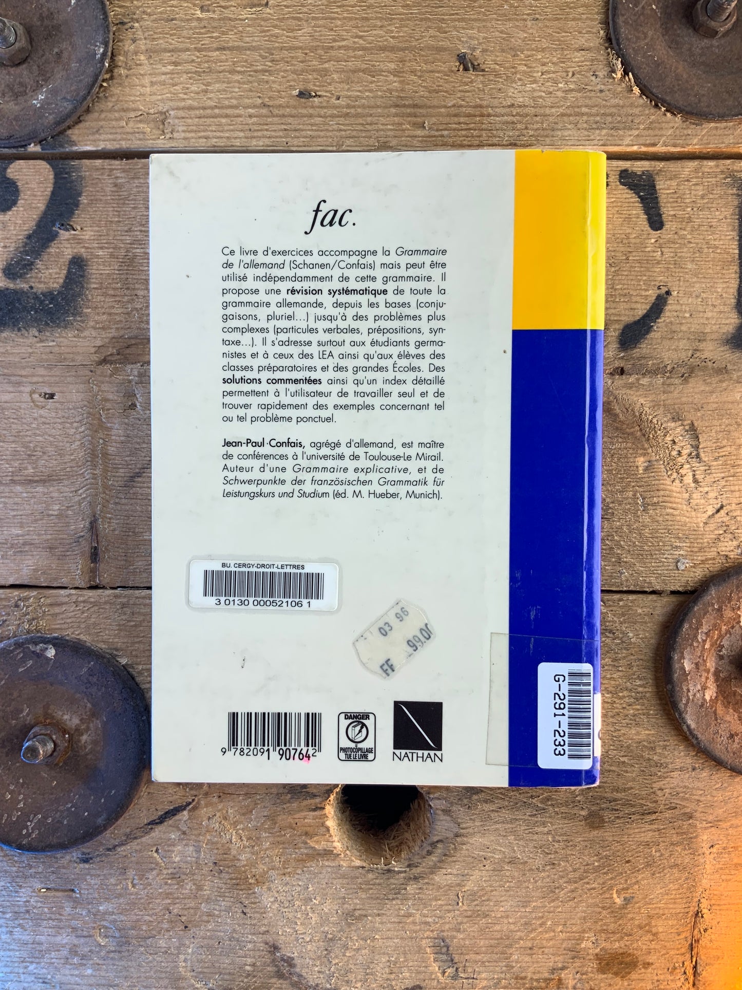 Grammaire de l’allemand : exercices systématiques avec solution - Jean-Paul Confais