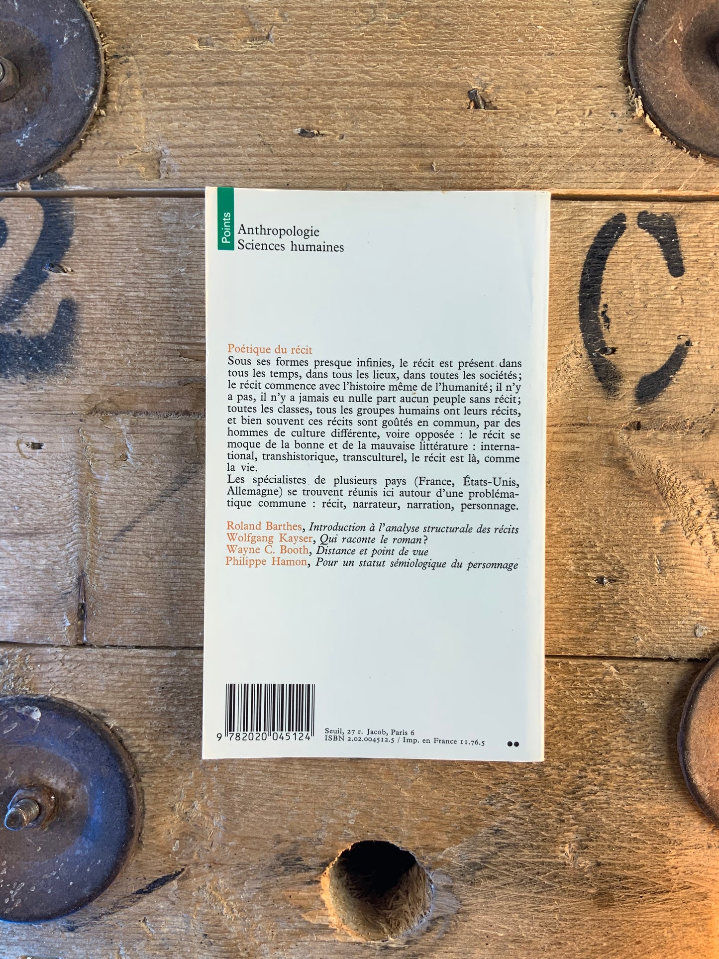 Poétique du récit - R. Barthes, W. Kayser, W.C. Booth, Ph. Hamon